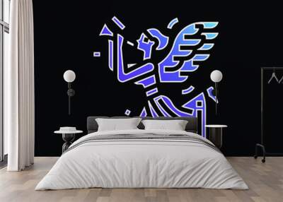 Angel blue gradient vector icon Wall mural