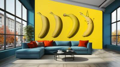 bananas and party hat Wall mural