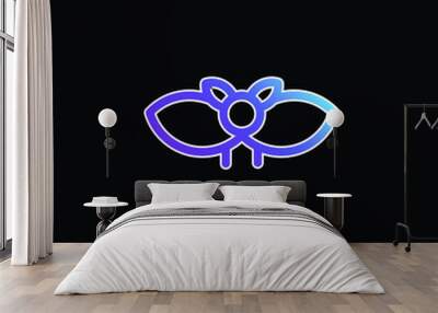 Bat blue gradient vector icon Wall mural