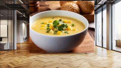 bowl of corn soup with cream Wall mural