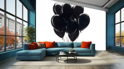 bunch of black balloons isolated on white for black friday sale Wall mural