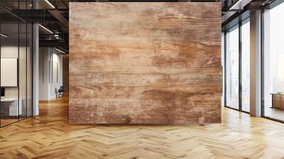 empty old brown wooden table background Wall mural