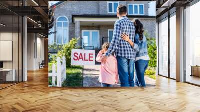 family looking at house on sale Wall mural