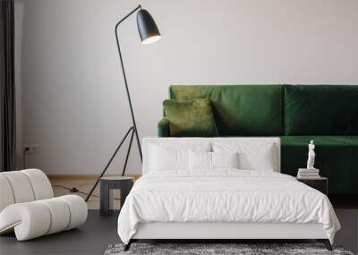 green sofa with pillow near metal modern floor lamp Wall mural