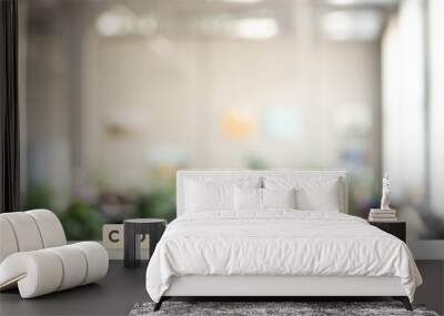 white blocks with connection lettering on white desk Wall mural