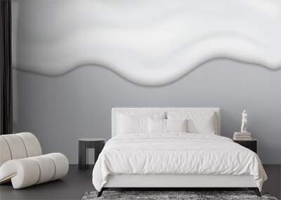 Creamy liquid texture, dripping yogurt cream horizontal seamless design, milk melting banner Wall mural