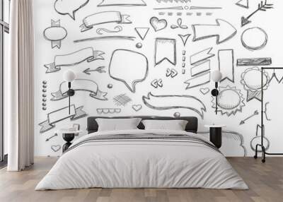 Hand drawn sketch hand . Vector  illustration. Wall mural