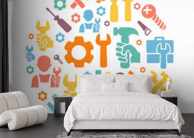 working tools background Wall mural