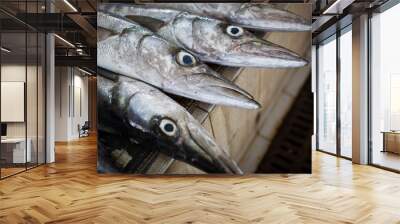 Close up of fish on display in a fish market (Muscat, Oman) Wall mural