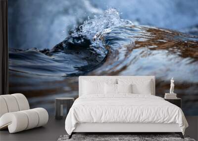 Water concept - river water flowing with light reflecting of its surface Wall mural