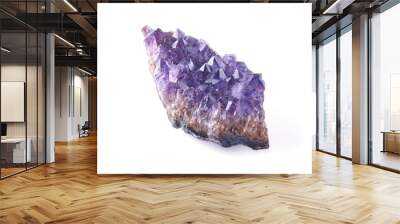 Bright purple amethyst isolated on white background. Wall mural