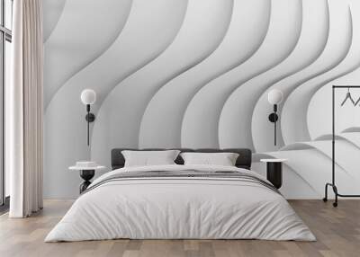 Light gray abstract undulating background, 3d render Wall mural