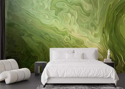 A serene image of Jesus praying in a garden, his figure enveloped in swirls of green and brown, creating an earthy, organic background. Wall mural