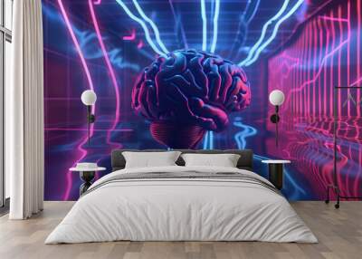 Braindance Studio: A studio where individuals can experience recorded memories and sensations, with customers using braindance technology to relive or share experiences Wall mural