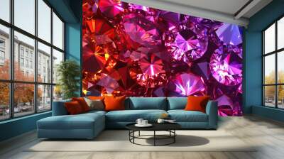 Glimmering Gems: Gemstone-like shapes in bright, jewel tones, creating a rich and luxurious background Wall mural