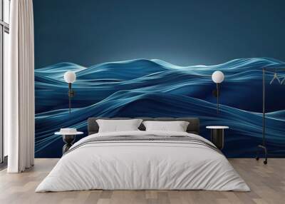 Nostalgia (Dark Blue): A simple, curved line resembling a wave, symbolizing longing for the past Wall mural