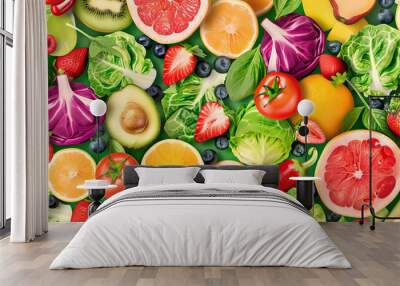 Plant-Based Paradise: Discovering the Delicious World of Vegan and Vegetarian Options - Explore a paradise of plant-based foods, offering flavorful and nutritious alternatives to traditional dishes Wall mural