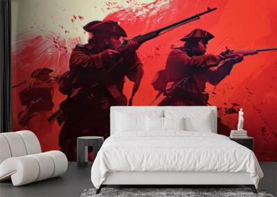 Revolutionary War (Red): Signifies armed conflict and military action as a means of achieving revolutionary goals Wall mural