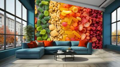 Smooth to Crunchy: Exploring the Diverse Textures of Snacks in the Snack Aisle Wall mural