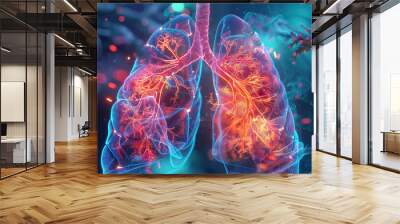 The respiratory system is the life-giving bellows, exchanging oxygen and carbon dioxide to sustain life: Visualize the respiratory system as bellows Wall mural