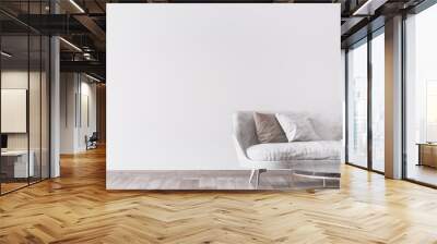 Stylish white modern living room interior, home decor Wall mural