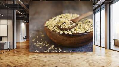 Blend of wild and brown rice. Wall mural