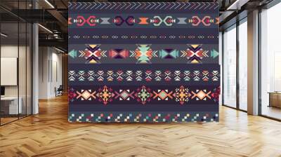 Aztec seamless pattern on a dark background Wall mural