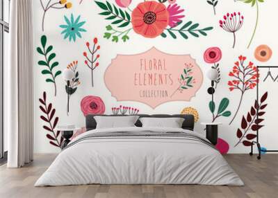 Floral elements collection
A big collection of flowers and plants Wall mural