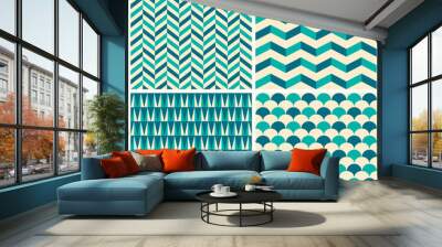 Vintage pattern collection
Set of four seamless pattern with geometric motifs   Wall mural