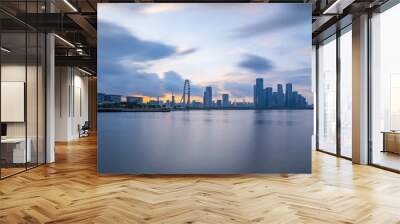 Sunrise scenery of Baoan Binhai Cultural Park, Shenzhen, China Wall mural