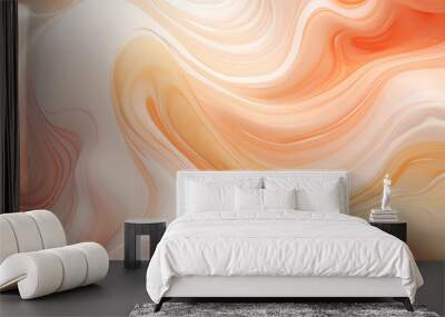 Swirling peach and white cream texture background  Wall mural