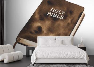 watercolor illustration holy bible on white background. Design for church, cards, banner, greetings Wall mural