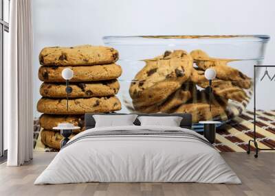 chocolate chip cookies on a bowl Wall mural