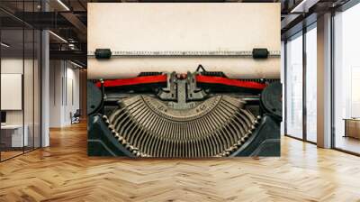 antique typewriter with aged textured paper sheet Wall mural