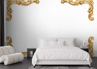 golden elements of carved frame on white Wall mural