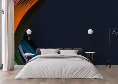  Rainbow color strip wave paper. Abstract texture horizontal background. Wall mural