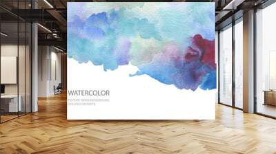 Abstract watercolor blot painted background. Texture paper.  Wall mural