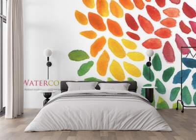 Abstract watercolor brush strokes painted background. Texture pa Wall mural