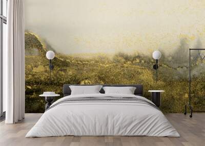 Art Abstract painting blots landscape background. Alcohol ink colors. Marble texture. Wall mural