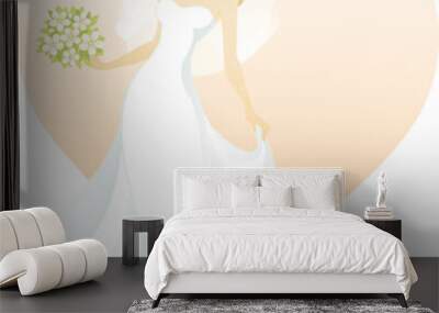 beautiful bride Wall mural