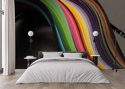 Color gradient strip wave paper blank. Abstract texture background. Wall mural