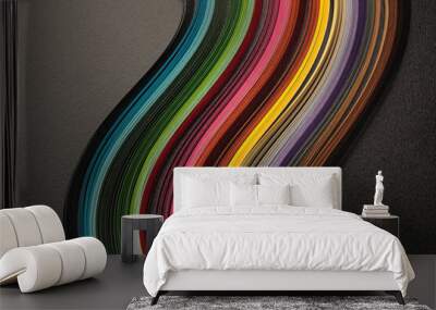 Color strip wave paper. Abstract texture background. Wall mural