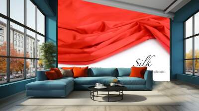 red silk fabric background Wall mural