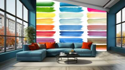 Set of colorful watercolor brush strokes Wall mural