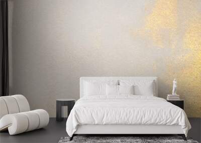 Watercolor paper texture painting wall. Abstract gold, nacre and beige marble copy space background. Wall mural