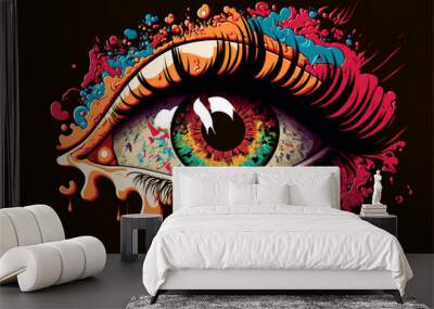 eye pop art cartoon Wall mural