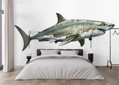 great white shark, man-eating shark, Carcharodon carcharias Wall mural