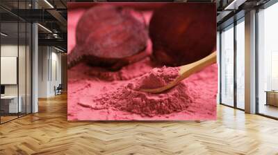 Organic Beet Root Powder. Health Benefits of Beetroot Powder. Wall mural