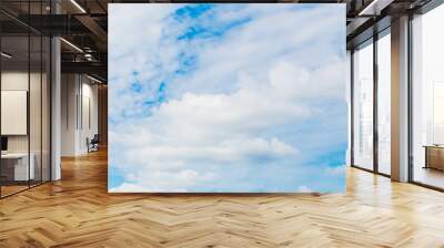 Beautiful white clouds in the blue sky, close-up photo Wall mural