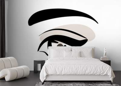 eye logo. makeup icon isolate. healthy vision ophthalmology. eyelash and eyebrow tattoo Wall mural